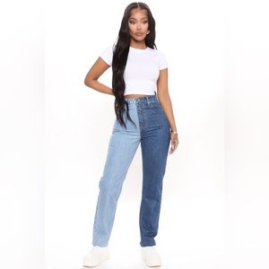 Fashion Nova two tone jeans